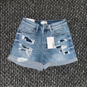 Vibe Light Blue Ripped Jean Shorts